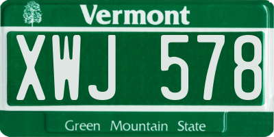 VT license plate XWJ578