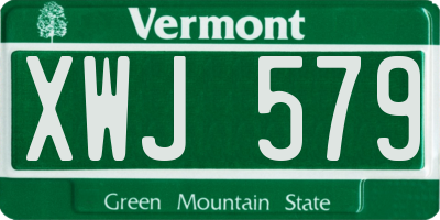 VT license plate XWJ579