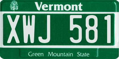 VT license plate XWJ581