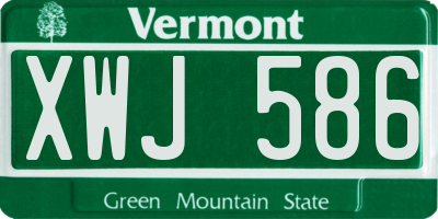 VT license plate XWJ586