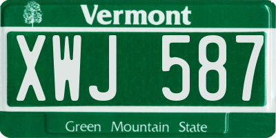 VT license plate XWJ587