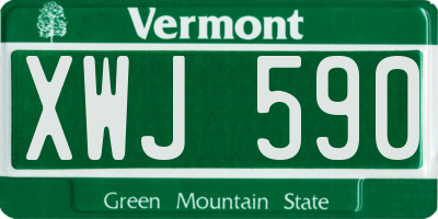 VT license plate XWJ590