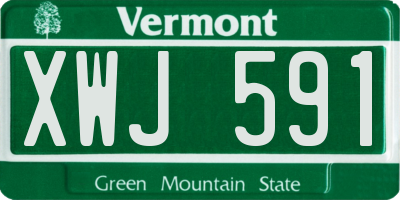 VT license plate XWJ591