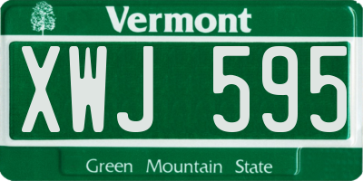 VT license plate XWJ595
