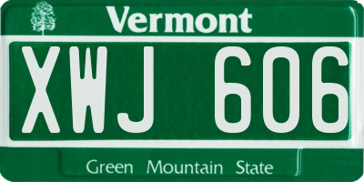 VT license plate XWJ606