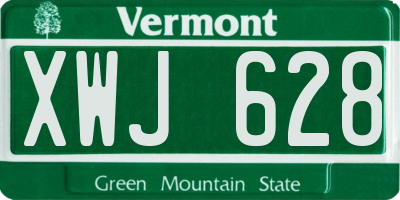 VT license plate XWJ628