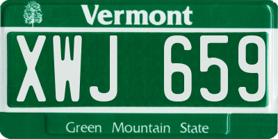 VT license plate XWJ659