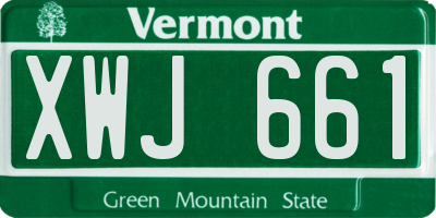 VT license plate XWJ661