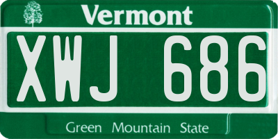 VT license plate XWJ686
