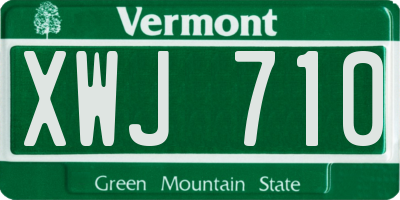 VT license plate XWJ710