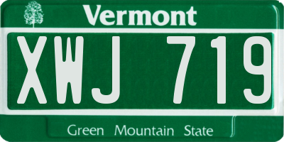 VT license plate XWJ719