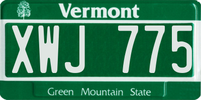 VT license plate XWJ775