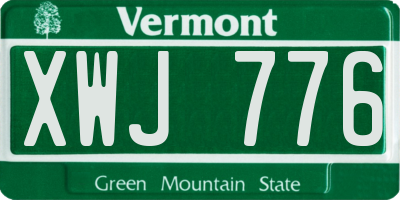 VT license plate XWJ776