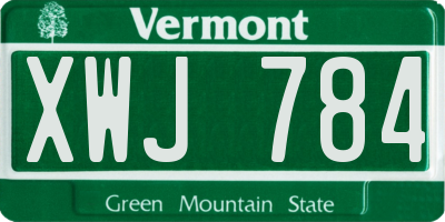 VT license plate XWJ784