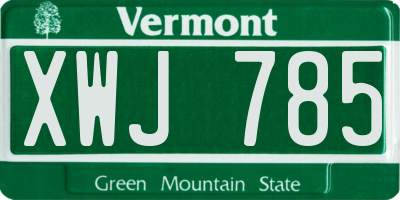 VT license plate XWJ785