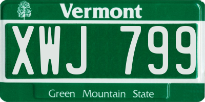 VT license plate XWJ799