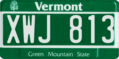 VT license plate XWJ813
