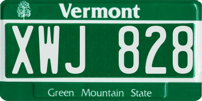 VT license plate XWJ828
