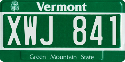 VT license plate XWJ841