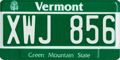 VT license plate XWJ856