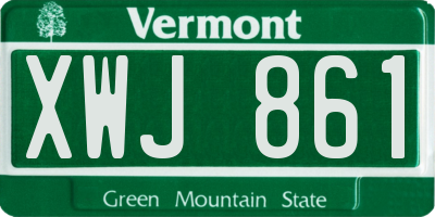 VT license plate XWJ861