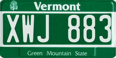 VT license plate XWJ883