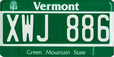 VT license plate XWJ886