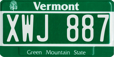 VT license plate XWJ887