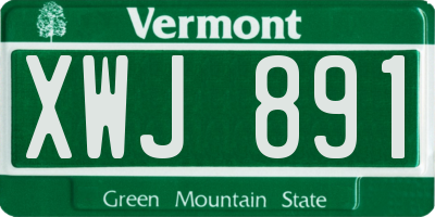 VT license plate XWJ891
