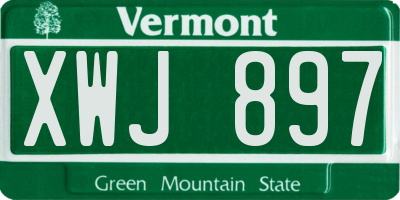 VT license plate XWJ897