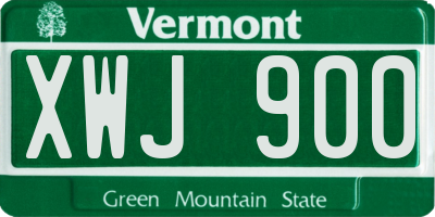 VT license plate XWJ900