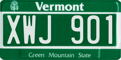 VT license plate XWJ901