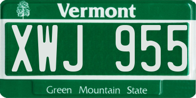 VT license plate XWJ955