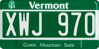 VT license plate XWJ970