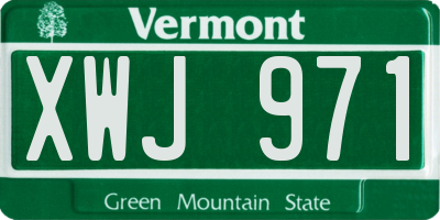 VT license plate XWJ971