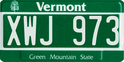 VT license plate XWJ973