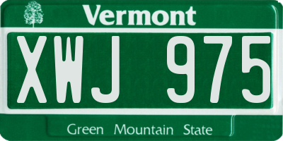 VT license plate XWJ975