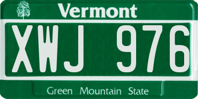 VT license plate XWJ976