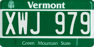 VT license plate XWJ979