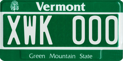 VT license plate XWK000