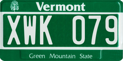 VT license plate XWK079