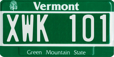 VT license plate XWK101