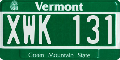 VT license plate XWK131