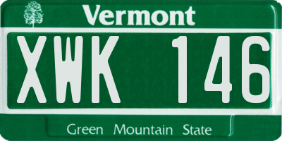 VT license plate XWK146