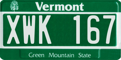 VT license plate XWK167