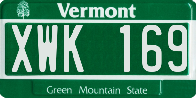VT license plate XWK169