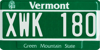 VT license plate XWK180