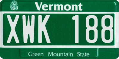 VT license plate XWK188