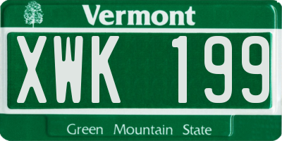 VT license plate XWK199