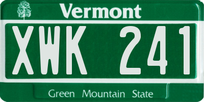 VT license plate XWK241